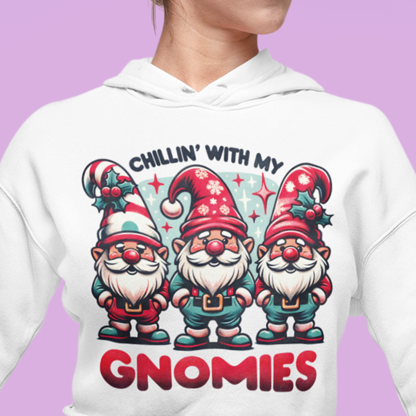 "Chillin' With My Gnomies | Fun Christmas Gnome | Unisex Hoodie